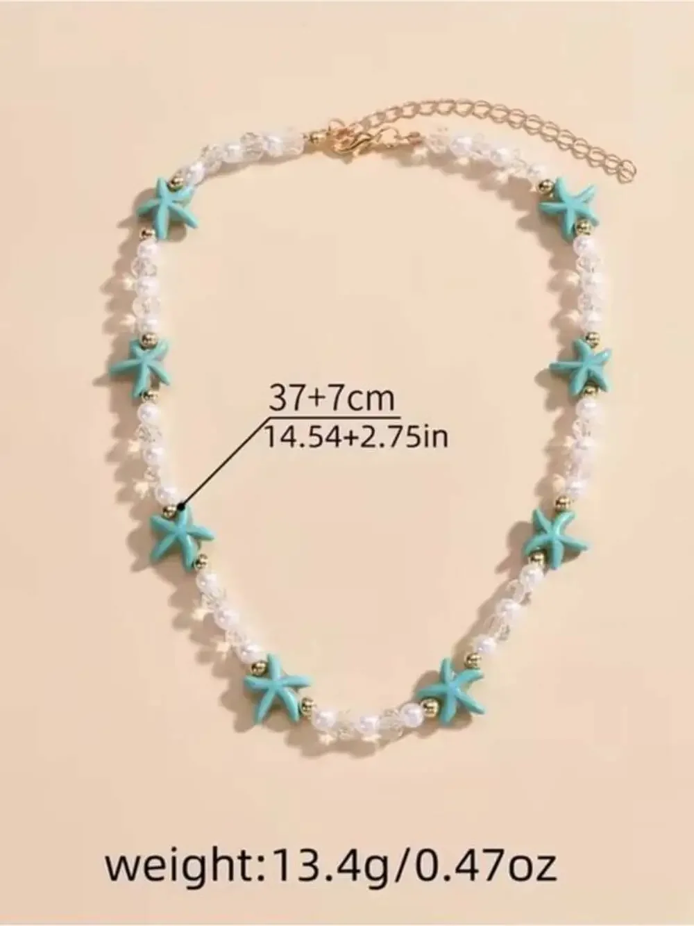 Turquoise Starfish Pearl Choker Necklace - Women Jewelry